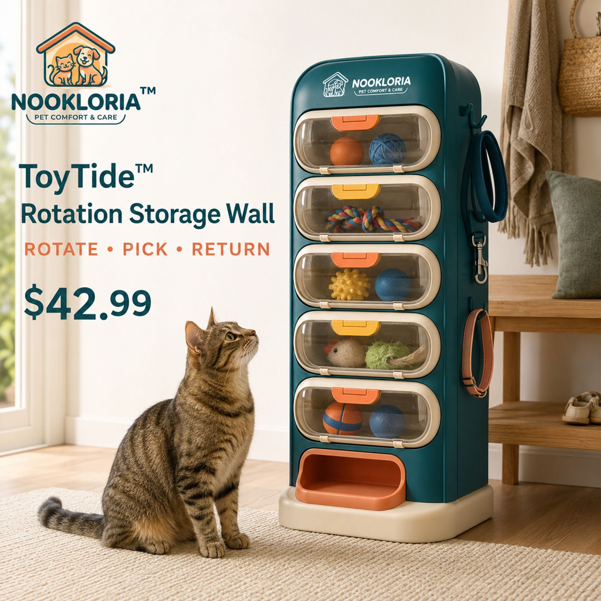 Nookloria™ToyTide™ Rotation Storage Wall